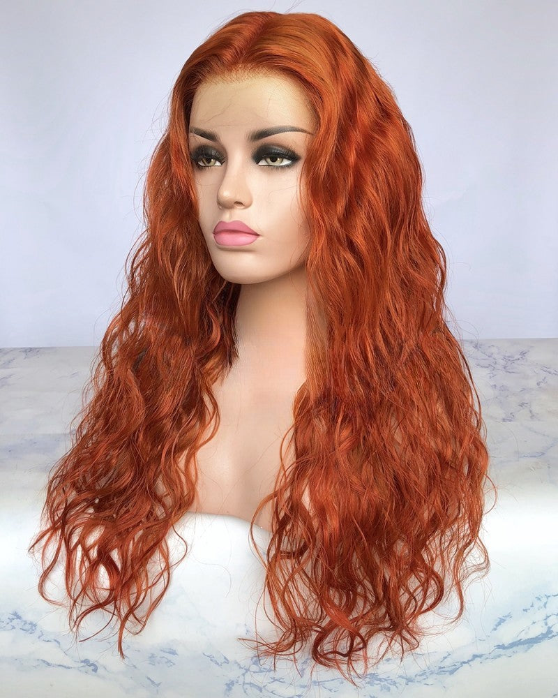 Lace Front Brazilian Ginger Natural Wave Human Hair Wigs