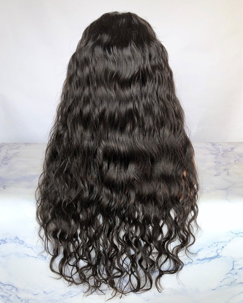 Lace Front Brazilian Natural Black Natural Wave Human Hair Wigs