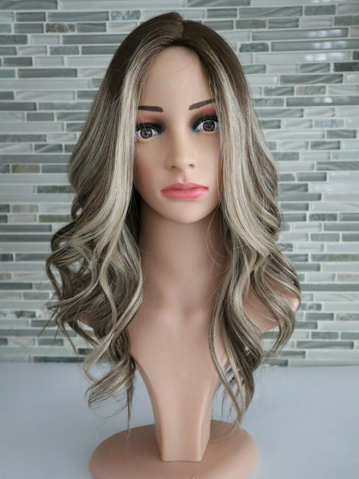 Custom European Ash Brown Ombre with HL Human Hair Silk Topper
