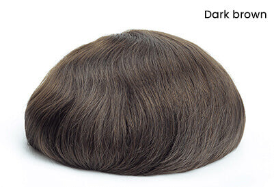 Men's Natural Color Frontal Hairpiece with Super Thin Skin Base