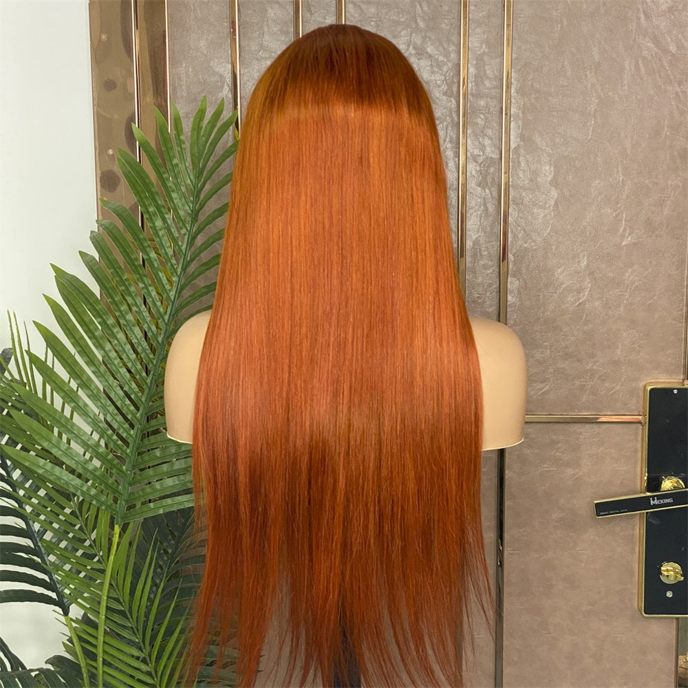 Lace Frontal Brazilian Red Straight Human Hair Wig