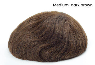 Men's Natural Color Frontal Hairpiece with Super Thin Skin Base