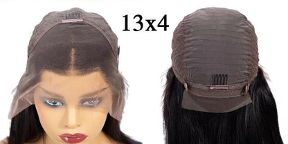 Stock 13 "x 4" Lace Front Brasilianische Naturschwarze Glatte Bob-Echthaarperücken 12 -14 "150% Dichte