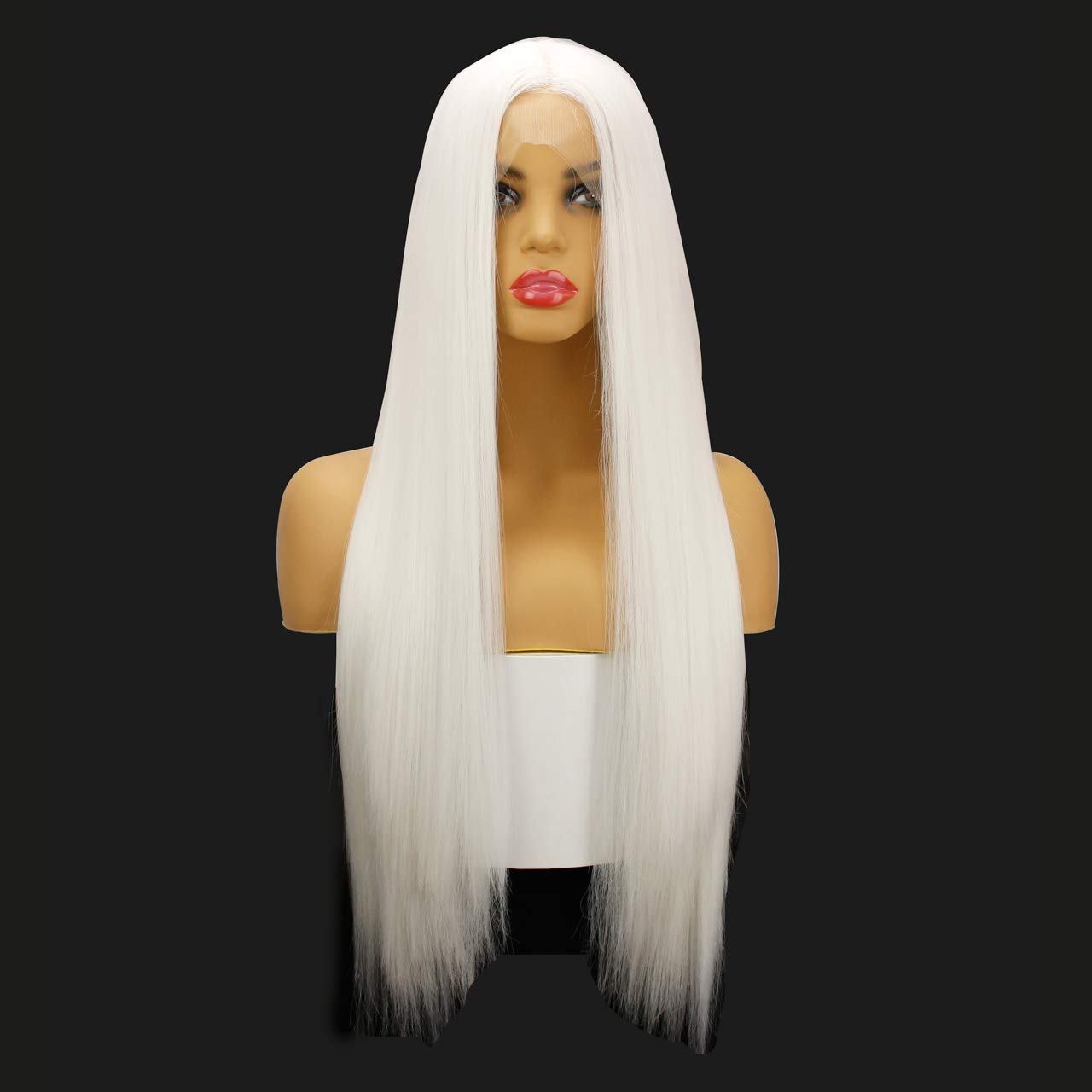 Lace Front Celebrity Synthetic White Heat Resistant Wavy/Straight Hair Wigs