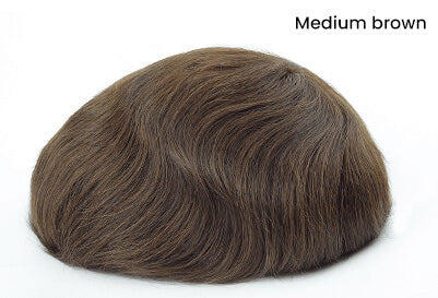 Men's Natural Color Frontal Hairpiece with Super Thin Skin Base