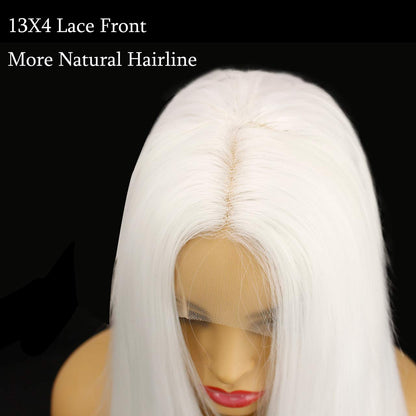 Lace Front Celebrity Synthetic White Heat Resistant Wavy/Straight Hair Wigs