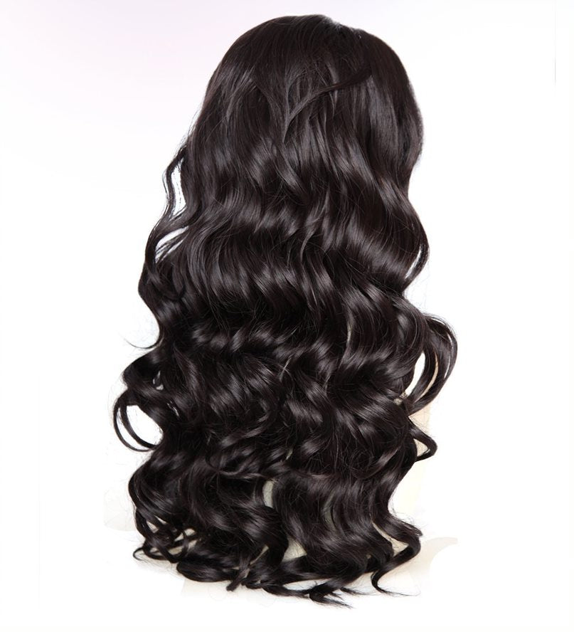 Stock 13 x 6 parrucche dei capelli umani dell'onda del corpo nero naturale brasiliano frontale in pizzo 18 "e 22" 150-180% di densità