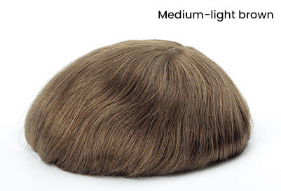 Men's Natural Color Frontal Hairpiece with Super Thin Skin Base