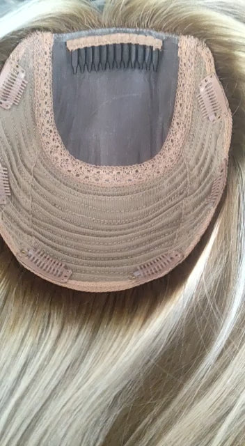 Stock European Brown Balayage Natural Straight Human Hair Silk Top Topper