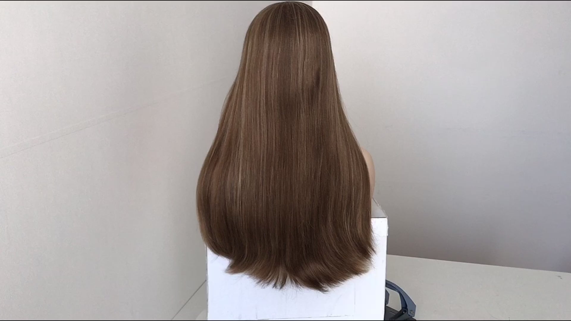 Stock European Chocolate with HL Straight Slight Layer Human Hair Silk Top Jewish Wigs