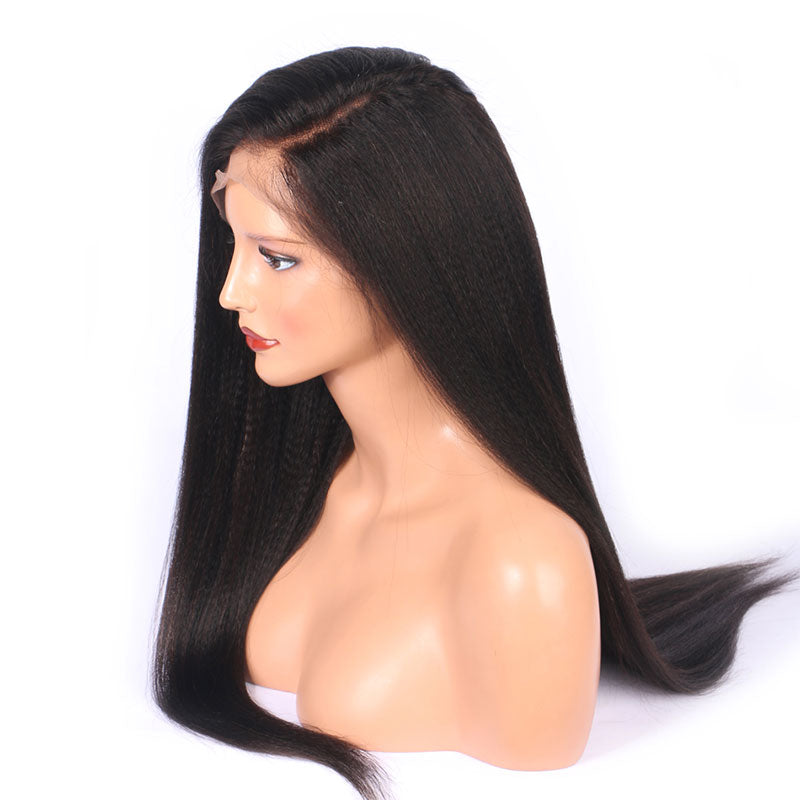 Stock HD Lace Front Brazilian Natural Color Straight Human Hair Wigs