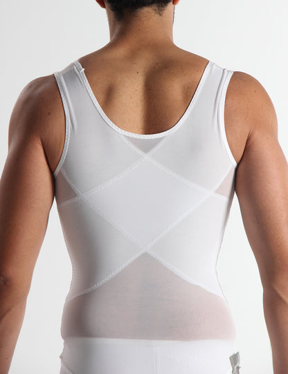 White Abo Men Firm Abdomen and Lower Back Support