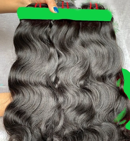 Stock 5x5 Brazilian Natural Black Body Wave Human Hair Closures with 3 bundles