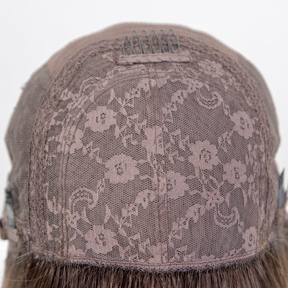 Stock European Rooted Brown with HL Straight No Layer Jewish Silk Top Wig