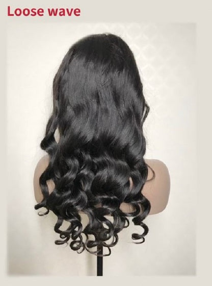 Stock Full Lace Brazilian Black Human Hair Wigs 10-18 inches