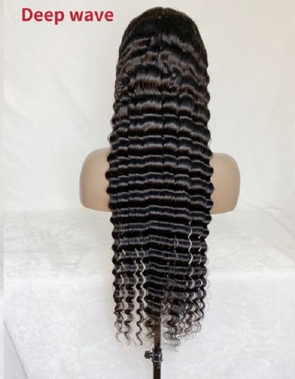 Stock Full Lace Brazilian Black Human Hair Wigs 10-18 inches