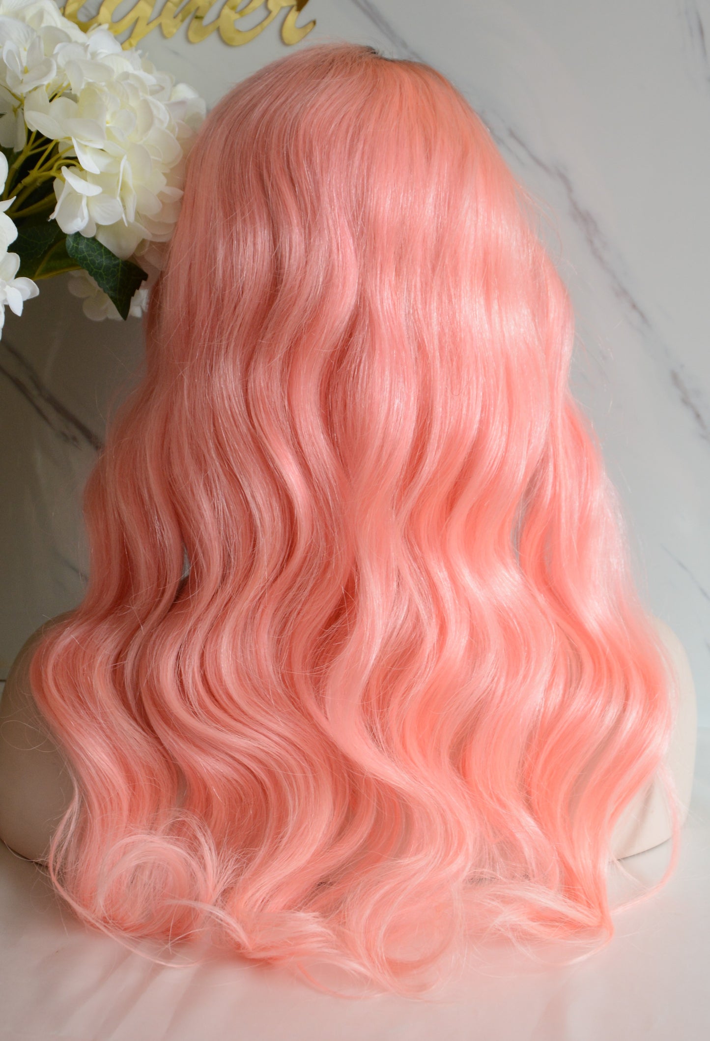 Custom Lace Front Brazilian Remy Pink Ombre Body Wave Human Hair Wig