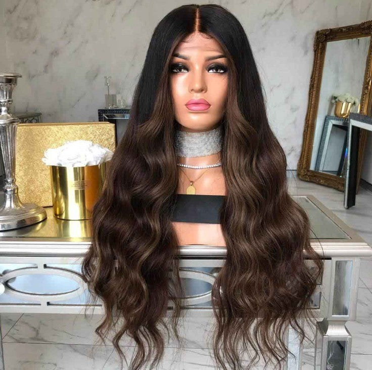 Custom Full Lace European Natural Color HL Double Drawn Human Hair Wig