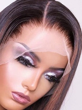 Custom Lace Front Mono Top European Brown Blend with HL Straight Human Hair Wig