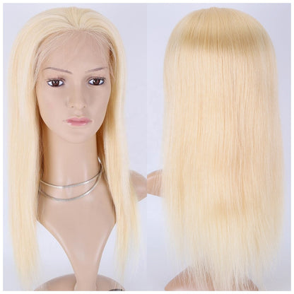 Lager 5" HD blonder foran European Remy #613 Naturlig rett menneskehår Parykker 16"-24" 150 % tetthet