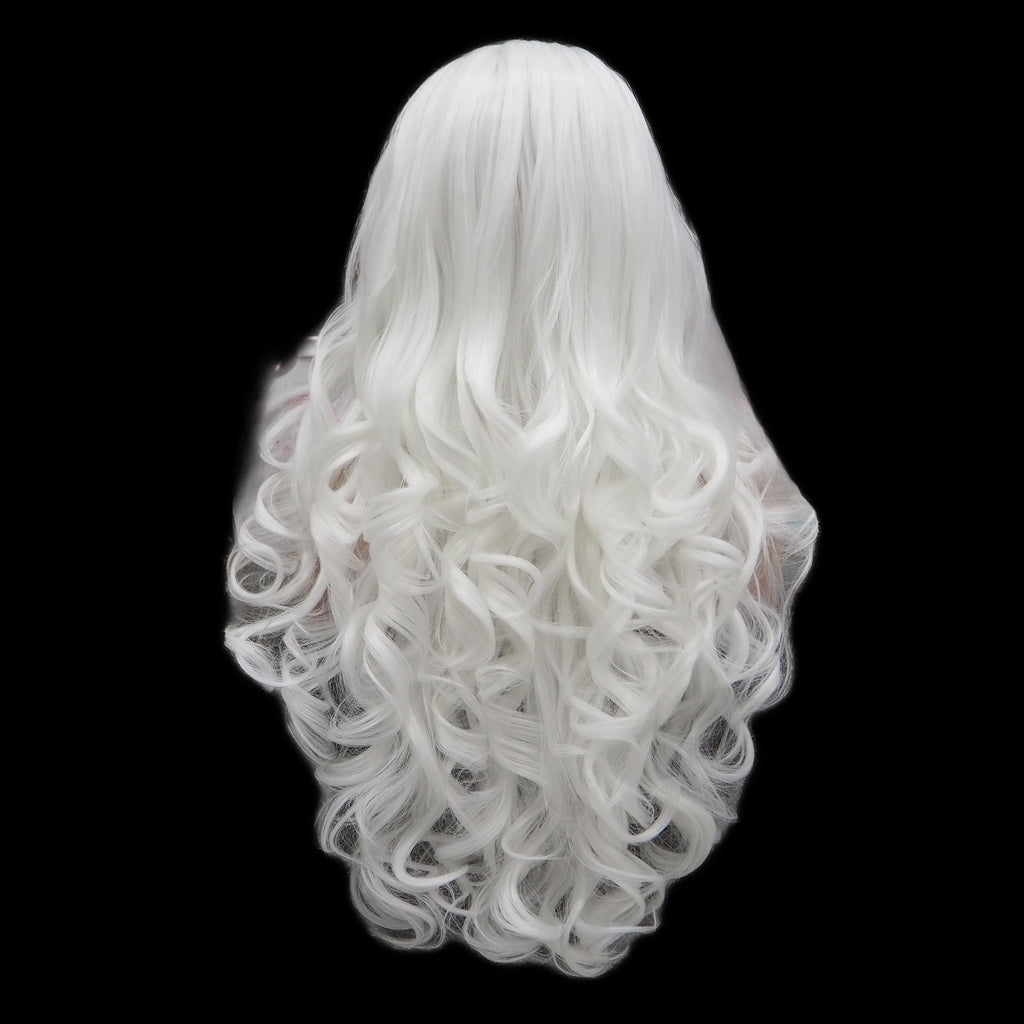 Lace Front Celebrity Synthetic White Heat Resistant Wavy/Straight Hair Wigs