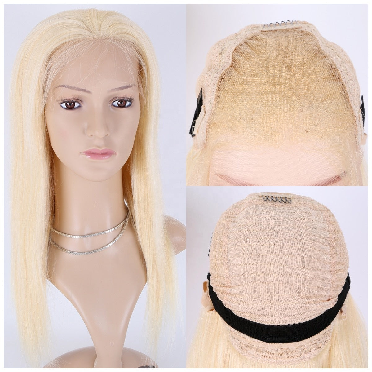 Stock 5 Inch HD Lace Front European Remy Blonde Natural Straight Human Hair Wigs