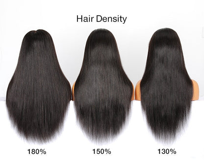 Stock 13 x 6 encaje frontal brasileño natural negro profundo cuerpo onda cabello humano pelucas 22" 150% densidad