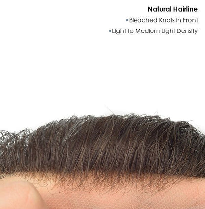 Men's Natural Color Thin Skin Hair System with French Lace Front