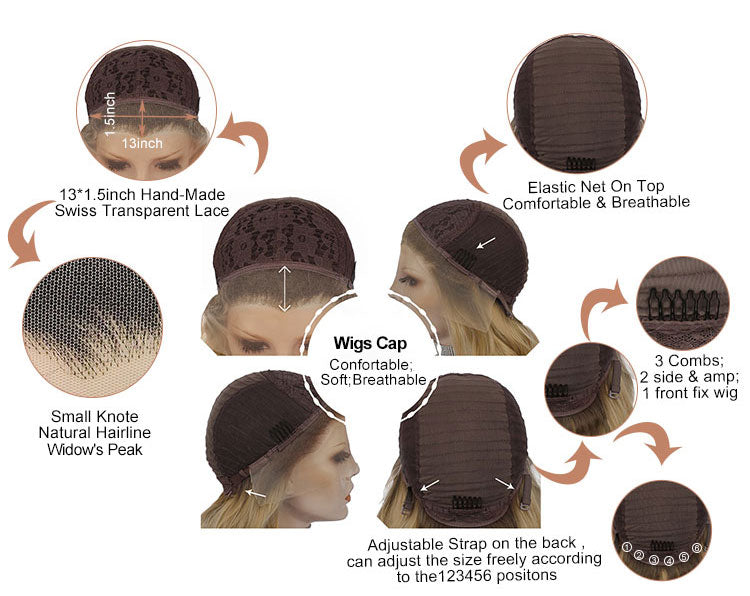 Lace Front Celebrity Synthetic White Heat Resistant Wavy/Straight Hair Wigs