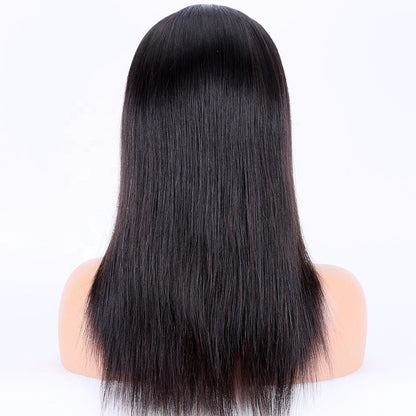 Stock HD Lace Front European Remy Naturschwarz Naturgerade Echthaarperücken 16 "-24" 150% Dichte