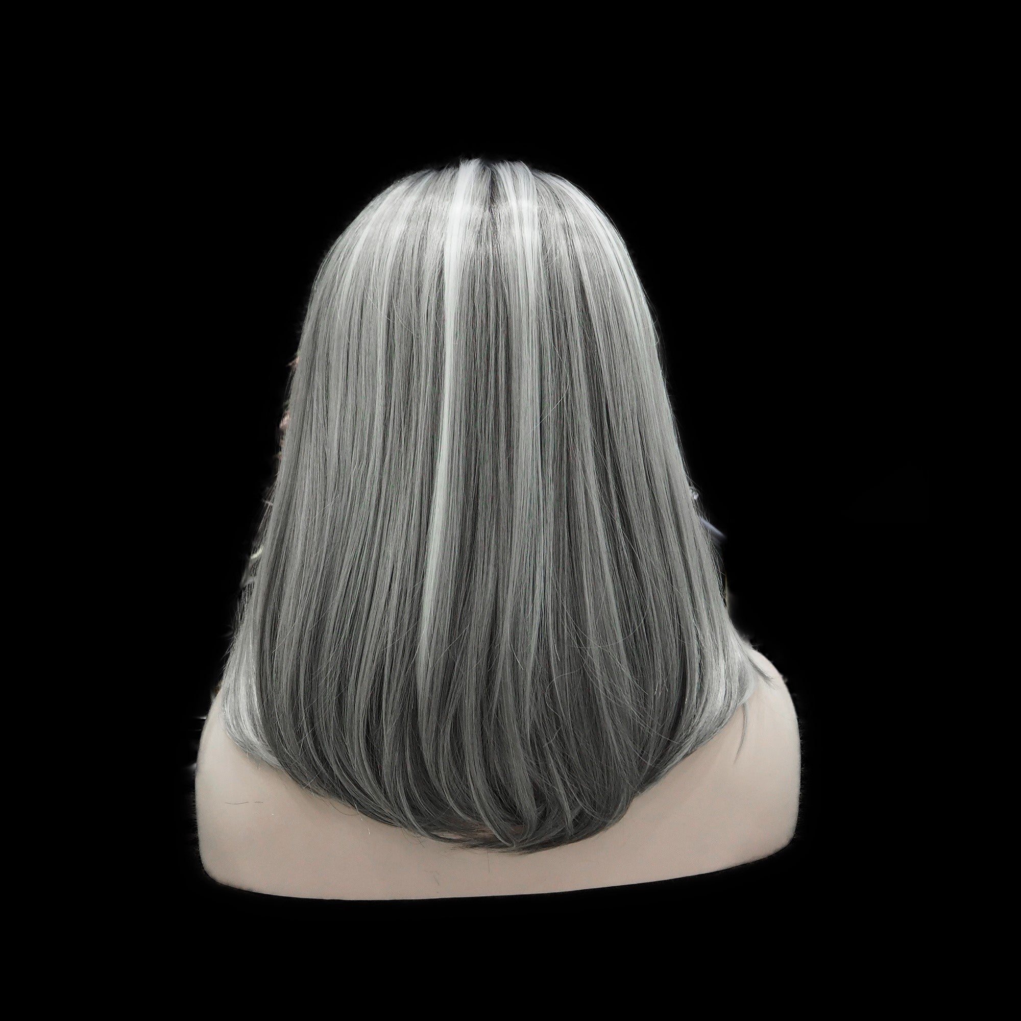 Lace Front Celebrity Grey Ombre HL Heat Resistant Straight Synthetic Bob Wigs