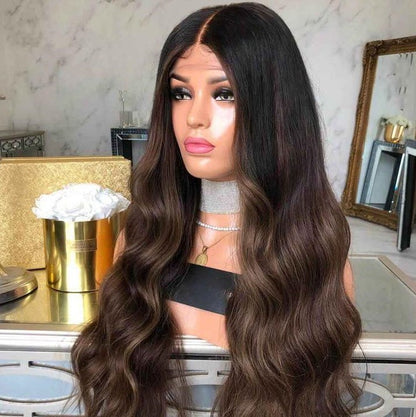 Custom Full Lace European Natural Color HL Double Drawn Human Hair Wig