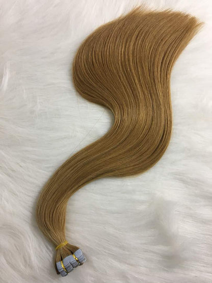 Custom European Brown Double Drawn Tape-In Human Hair Extensions