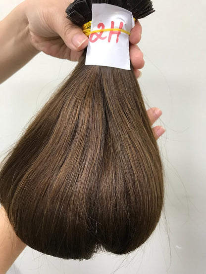 Benutzerdefinierte Prebond Keratin Fusion russische doppelt gezeichnete Echthaarverlängerungen 12-30" 100g