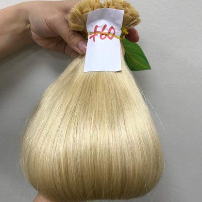 Benutzerdefinierte Prebond Keratin Fusion russische doppelt gezeichnete Echthaarverlängerungen 12-30" 100g