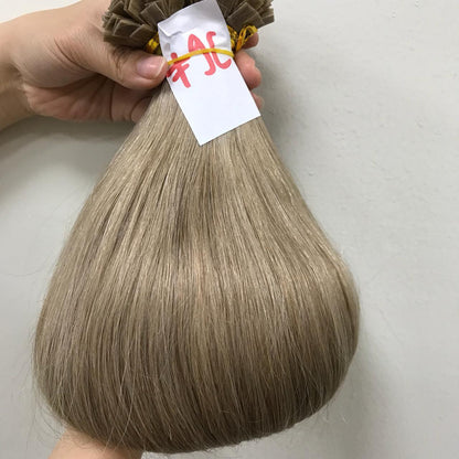 Benutzerdefinierte Prebond Keratin Fusion russische doppelt gezeichnete Echthaarverlängerungen 12-30" 100g