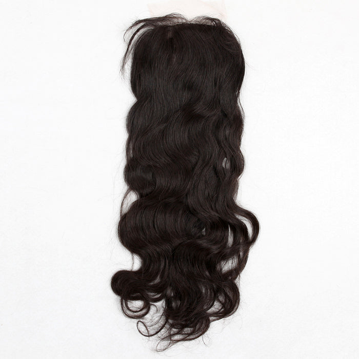 Stock Silk Top Brazilian Virgin Natural Color Natural Straight Human Hair Closure 16" 120% Density