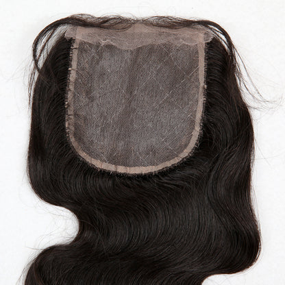 Stock Silk Top Brazilian Virgin Natural Color Body Wave Human Hair Closures 16-18" 120% Density