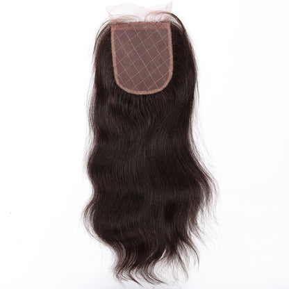 Stock Silk Top Indian Remy Natural Color Natural Straight Human Hair Closures 10-12" 120% Density