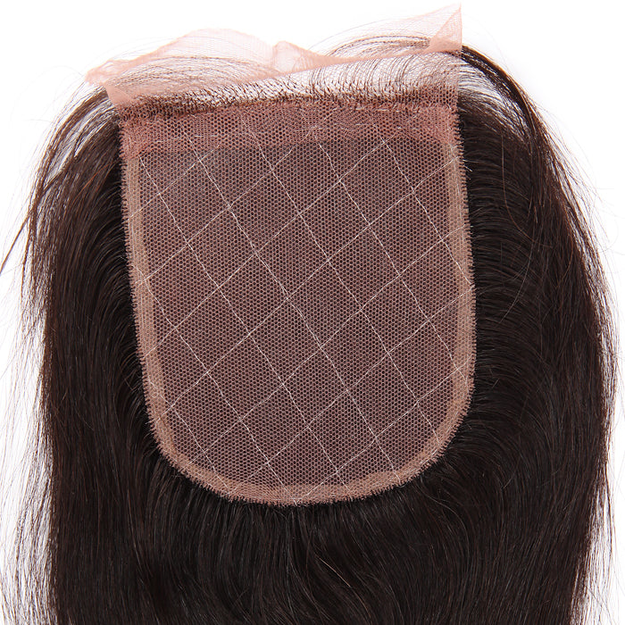 Stock Silk Top Indian Remy Natural Color Natural Straight Human Hair Closures 10-12" 120% Density