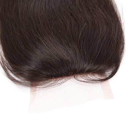 Stock Silk Top Indian Remy Natural Color Natural Straight Human Hair Closures 10-12" 120% Density