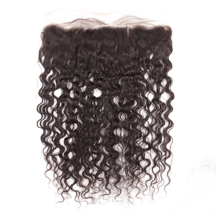 Stock 13x4 Full Lace Indian Remy Virgin Natural Color Natural Curly Human Hair Frontals 14"-18" 120% Dichte