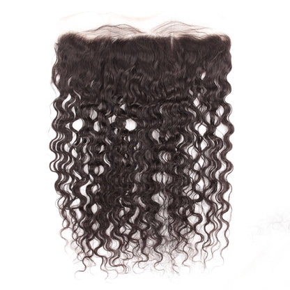 Stock 13x4 Full Lace Indian Remy Virgin Natural Color Natural Curly Human Hair Frontals 14"-18" 120% Density