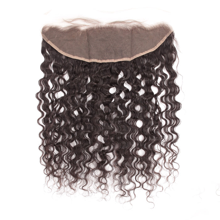 Stock 13x4 Full Lace Indian Remy Virgin Natural Color Natural Curly Human Hair Frontals 14"-18" 120% Density