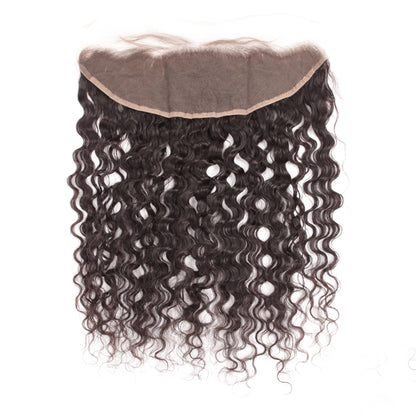 Stock 13x4 Full Lace Indian Remy Virgin Natural Color Natural Curly Human Hair Frontals 14"-18" 120% Dichte