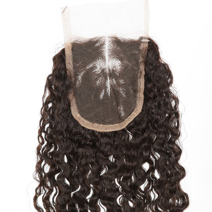 Stock Full lace Indian Remy Natural Color Tight Curl Human Hair Closure 18" 120% Density