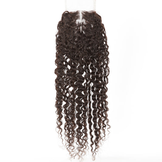 Stock Full lace Indian Remy Natural Color Tight Curl Human Hair Closure 18" 120% Density