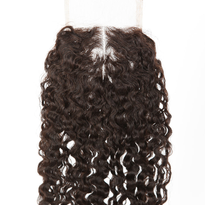 Stock Full lace Indian Remy Natural Color Tight Curl Human Hair Closure 18" 120% Density