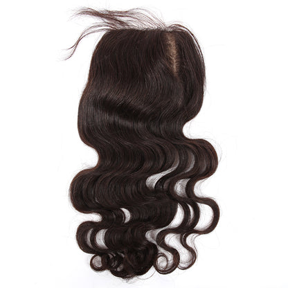 Stock Silk Top Indian Remy Natural Color Body Wave Human Hair Closure 16" 120% Density