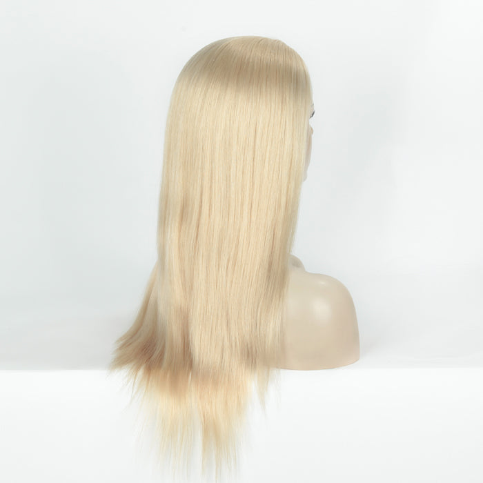 Stock Full Lace Brazilian Lightest Blonde Straight Human Hair Wigs